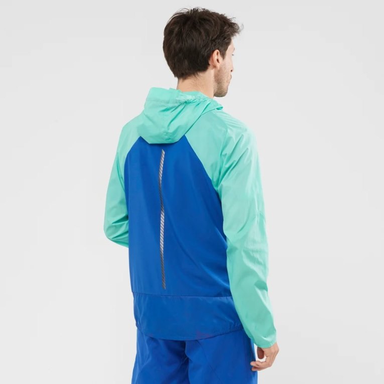 Turquoise / Blue Salomon Bonatti Cross Men's Windbreaker | PH 72104O